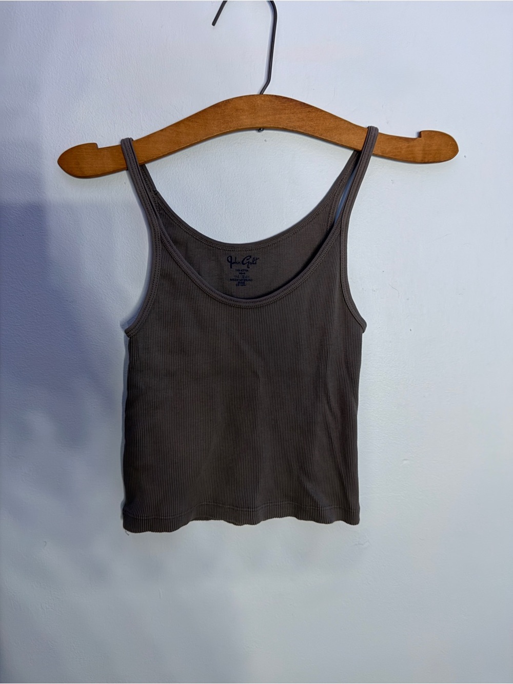Brandy Melville Ribbed Cropped Tank Top Charcoal Grey Woman’s One Size